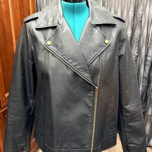 Universal Thread Black Faux Leather Moto Jacket – Women’s XL